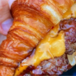 Croissant Smash Burger with Wagyu Beef!