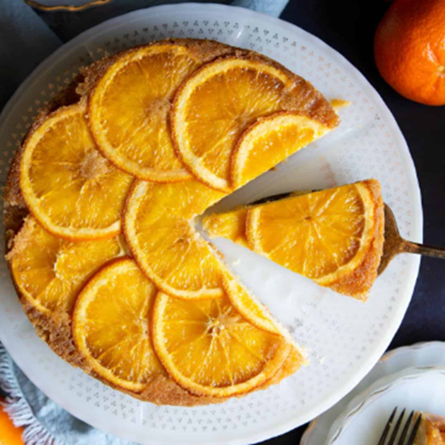 Orange Upside Down Cake Slice