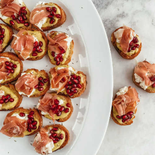 Prosciutto, Squash & Pomegranate Tartine